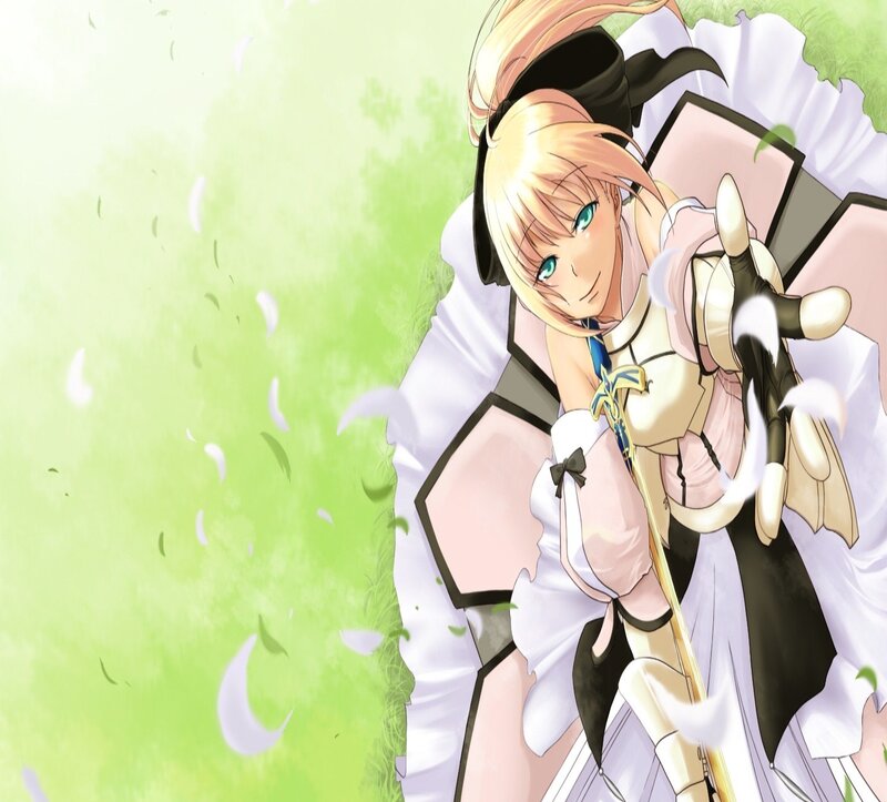 blonde anime girl with sword