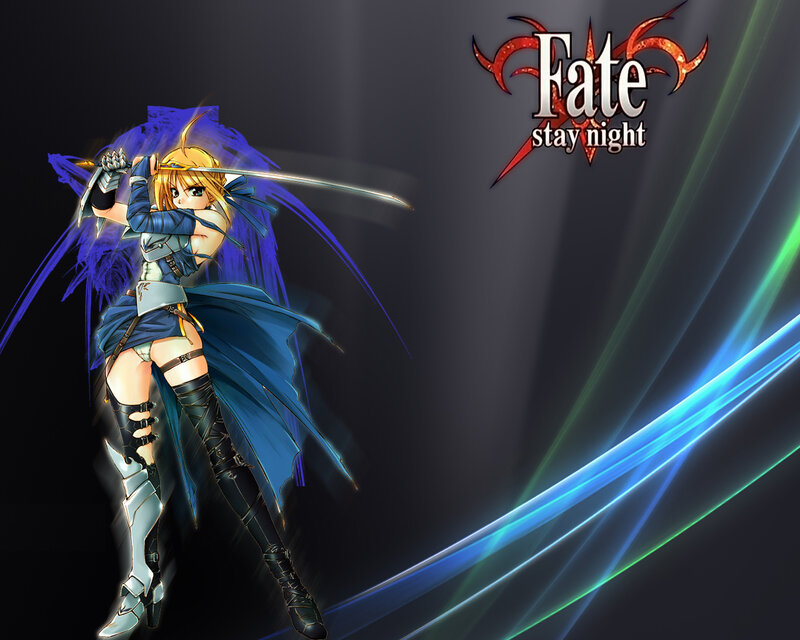Blonde Anime Girl with Sword — Black