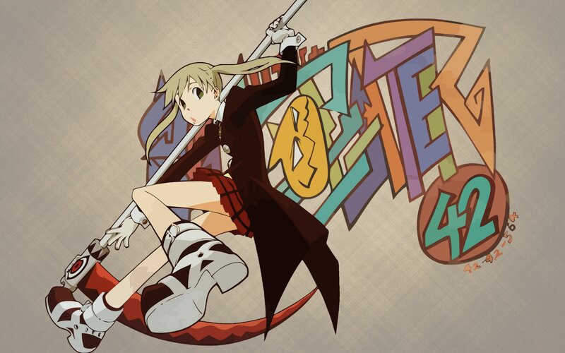 Blonde Anime Girl with Sword — Brown