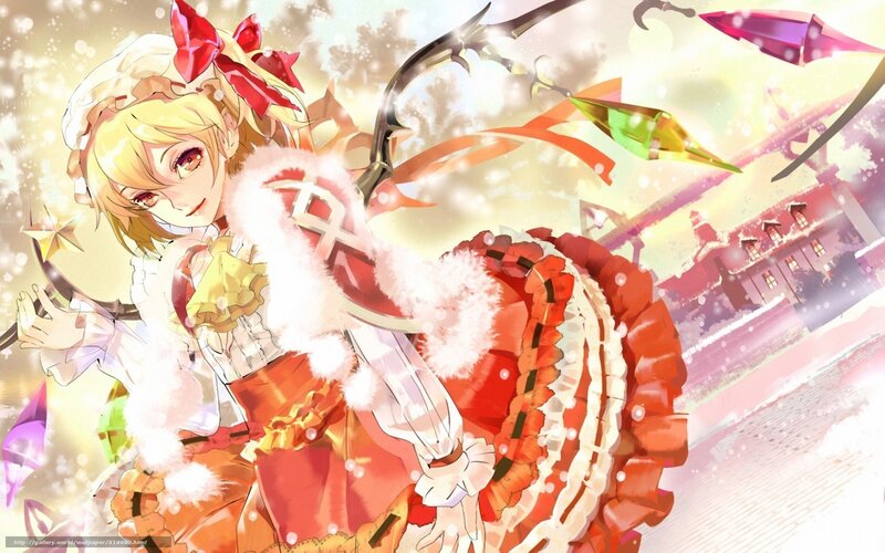 Blonde Anime Girl with Sword — Red, Dramatic, Winter