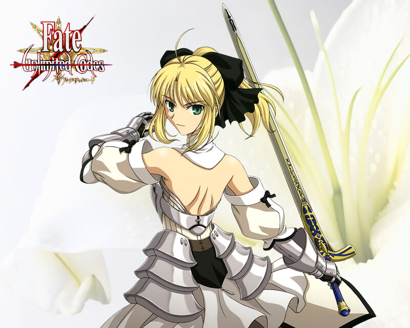 Blonde Anime Girl with Sword — White, Dramatic, Armor