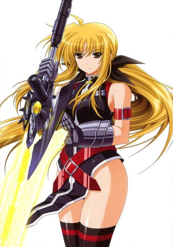 Blonde Anime Girl with Sword — Yellow, Determined