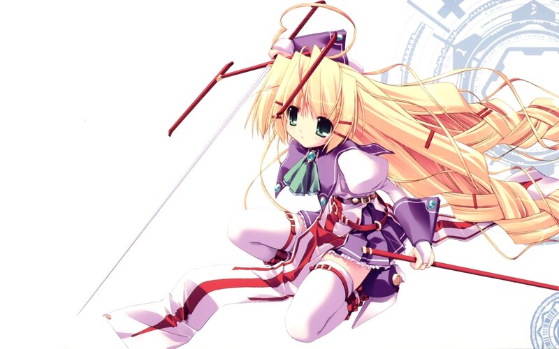 Blonde Anime Girl with Sword — Yellow, Dynamic