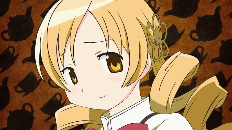 blonde anime girl with teacups