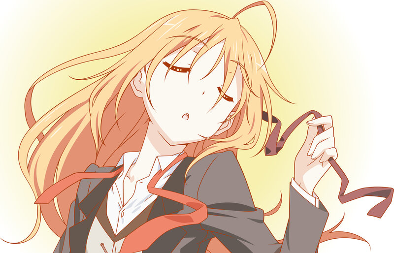 blonde anime girl with tie