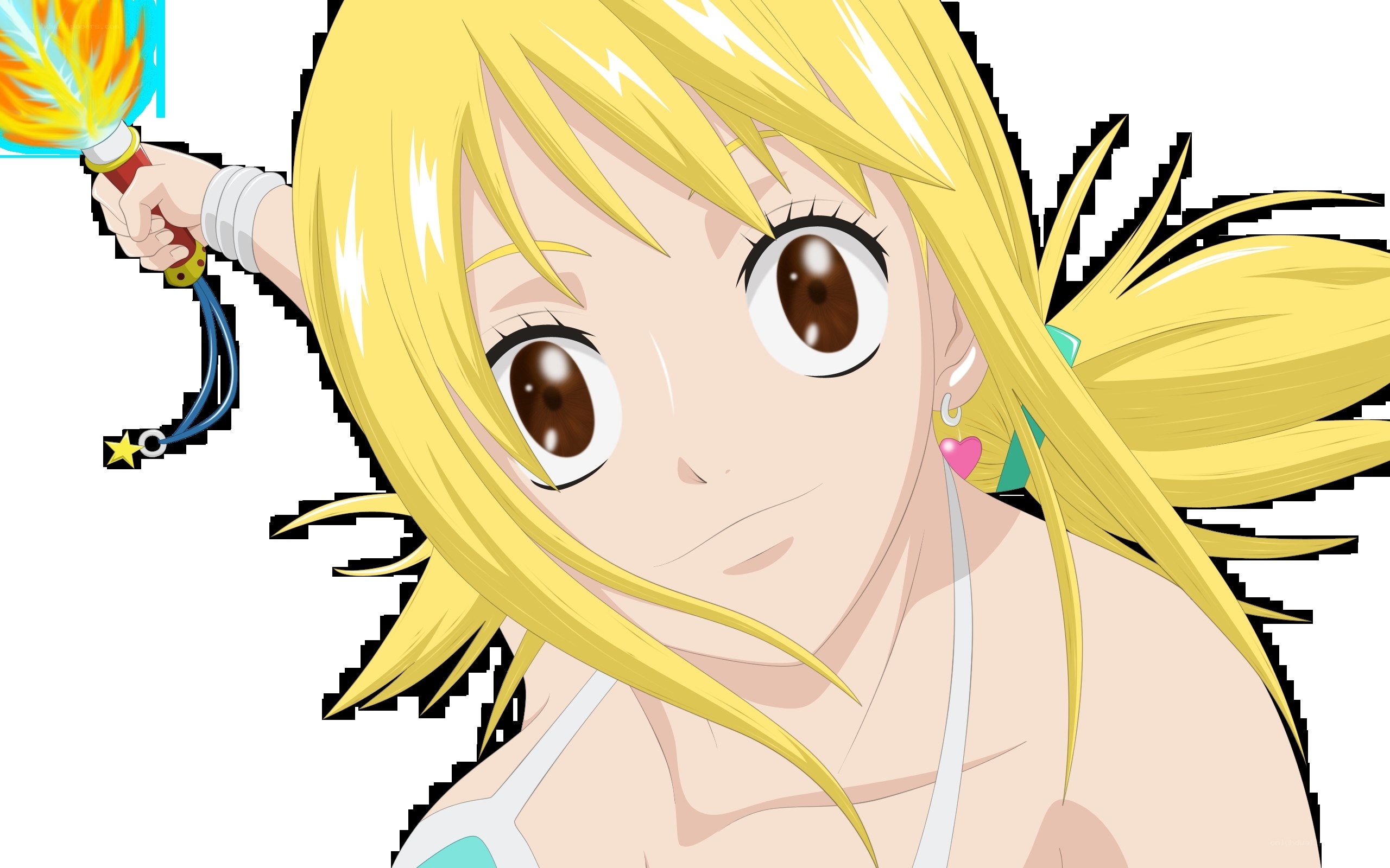blonde anime girl with torch