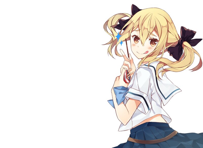 blonde anime girl with wand
