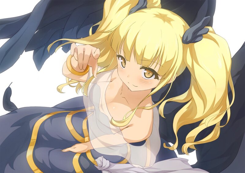 blonde anime girl with wings