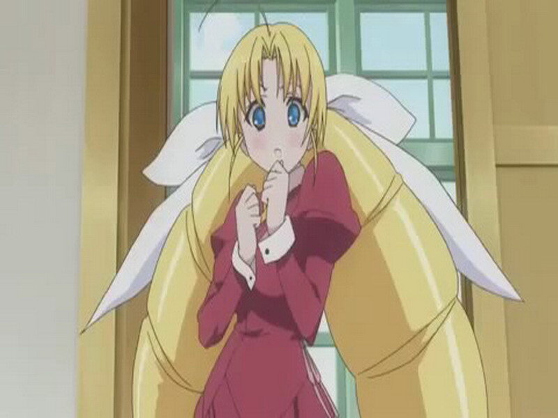 blonde anime girl with wings