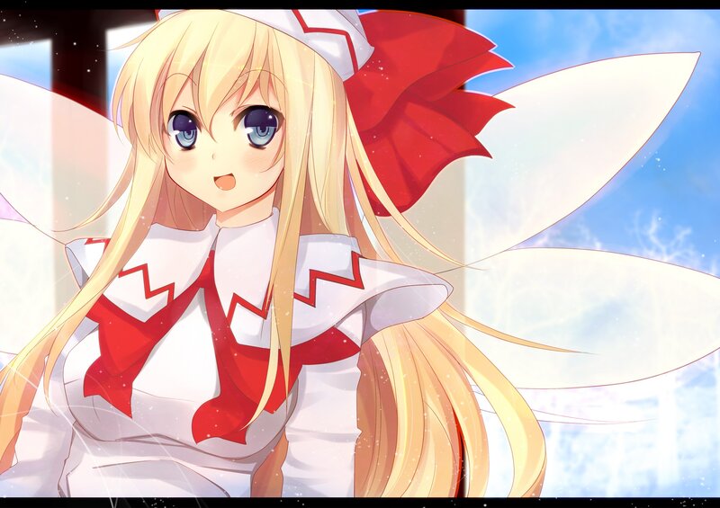 blonde anime girl with wings