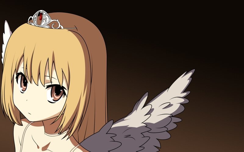 Blonde Anime Girl with Wings — Brown