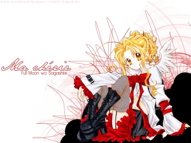 Blonde Anime Girl with Wings — White, Dramatic
