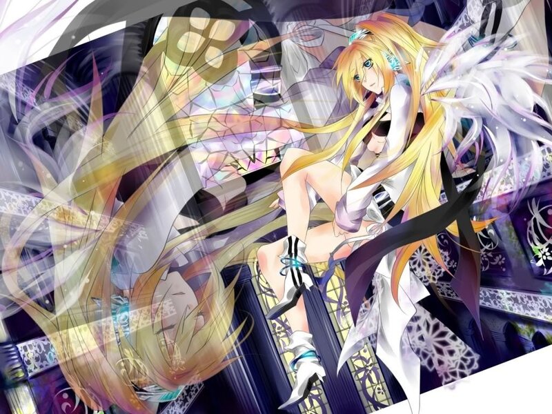 Blonde Anime Girl with Wings — Yellow