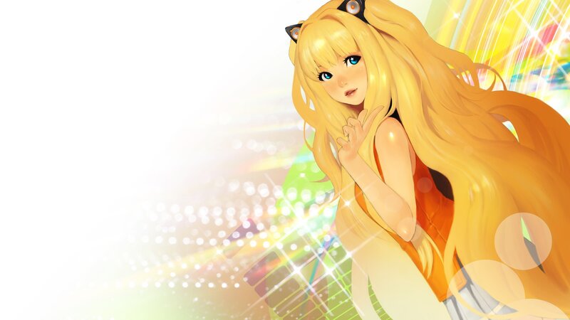 Blonde Anime Girl — Yellow, Bright, Energetic, Digital Art
