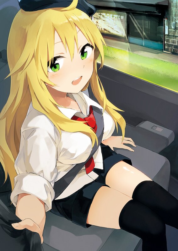 Blonde Anime Girl — Yellow, Calm, Afternoon, Car Seat