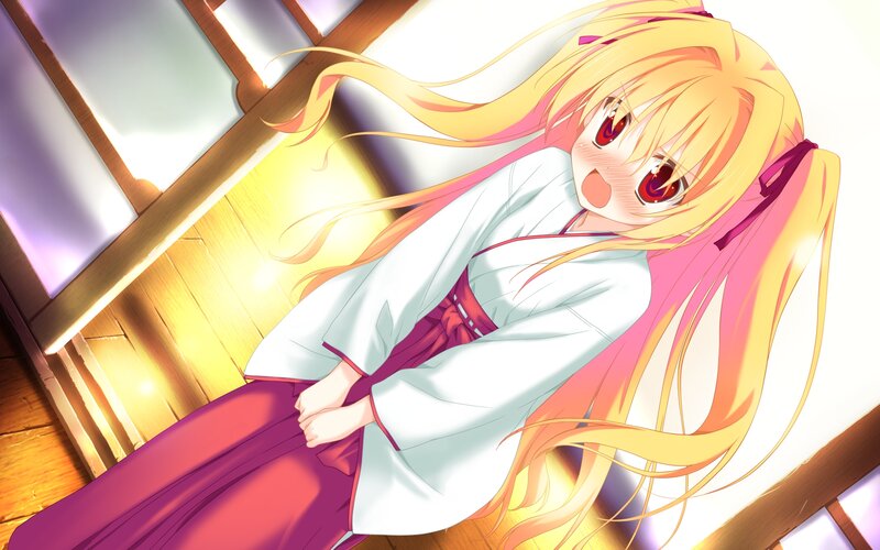 Blonde Anime Girl — Yellow, Calm, Afternoon, Kimono