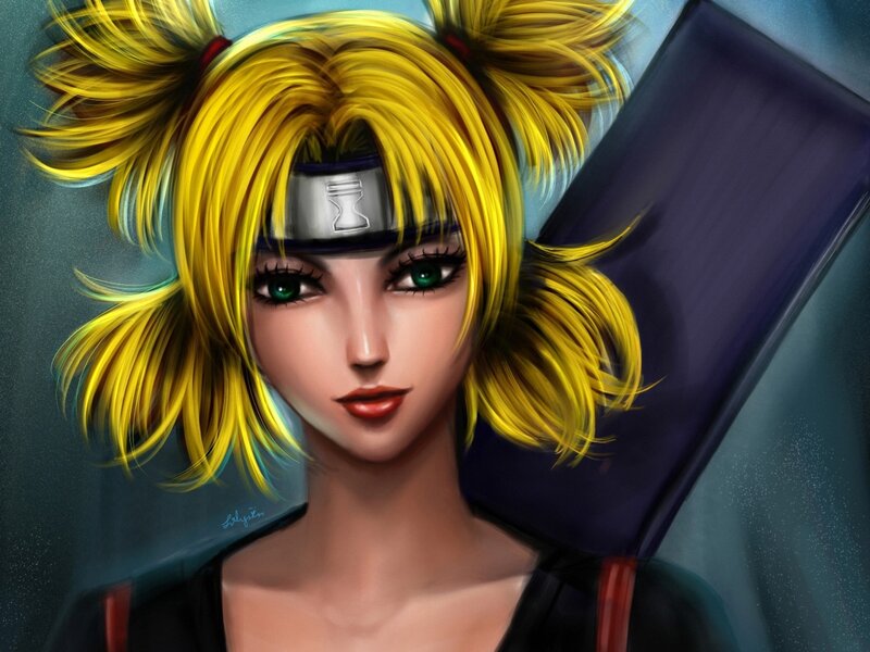 Blonde Anime Girl — Yellow, Calm, Digital Art, Headband