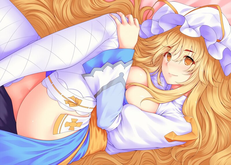 Blonde Anime Girl — Yellow, Calm, Long Hair, Bow