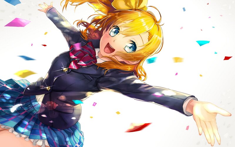 Blonde Anime Girl — Yellow, Celebratory