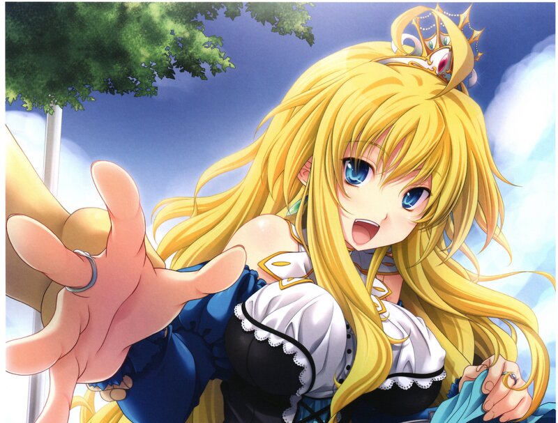 Blonde Anime Girl — Yellow, Cheerful, Afternoon, Crown