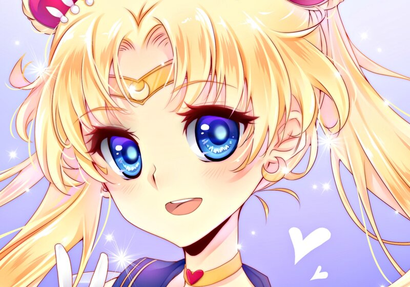 Blonde Anime Girl — Yellow, Cheerful, Blue Eyes