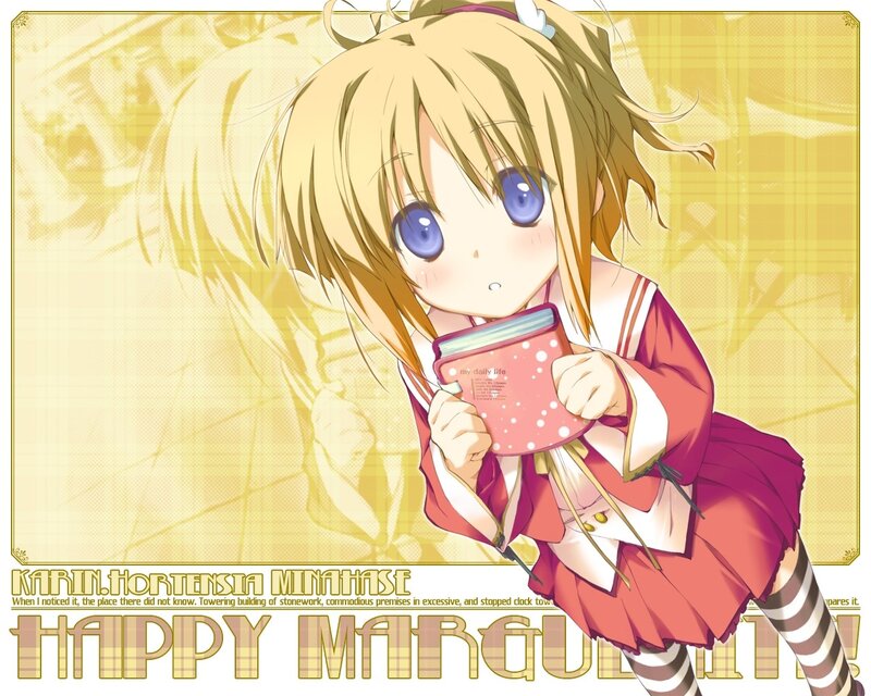 Blonde Anime Girl — Yellow, Cheerful, Book, School Uniform
