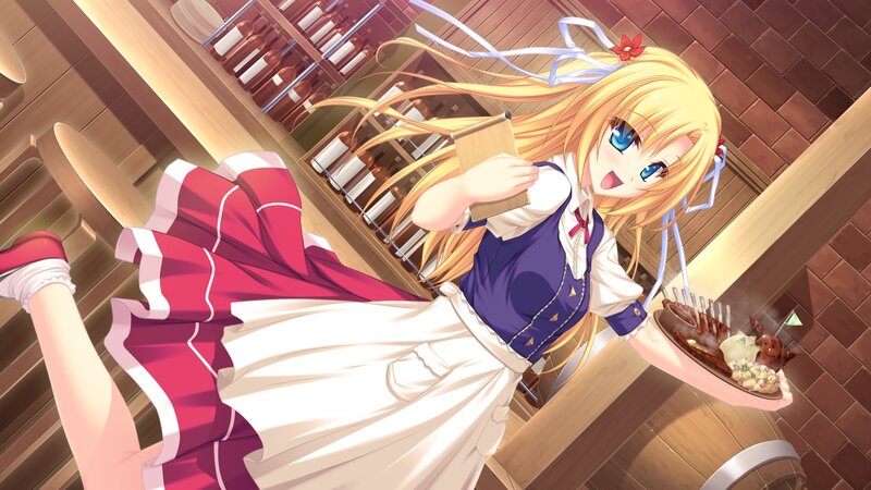 Blonde Anime Girl — Yellow, Cheerful, Food
