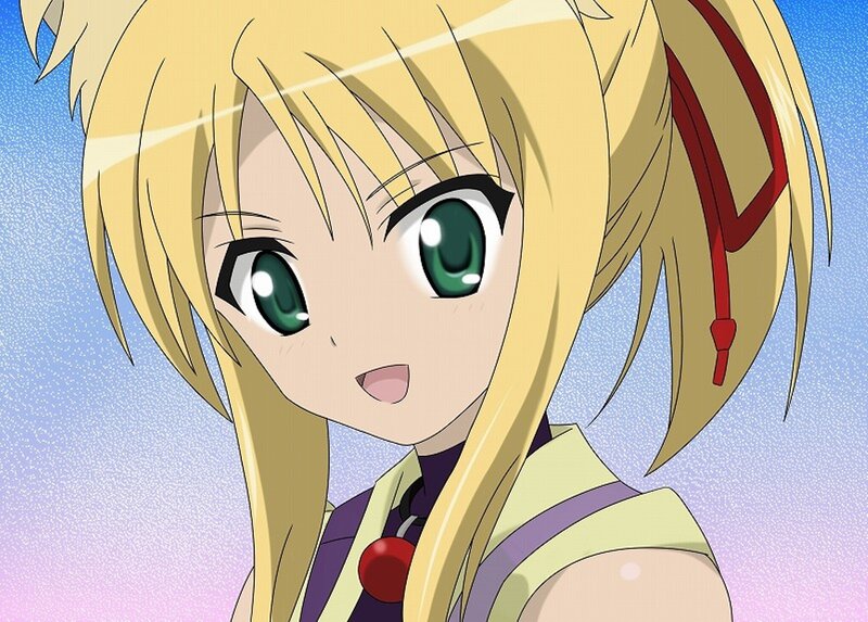 Blonde Anime Girl — Yellow, Cheerful, Green Eyes