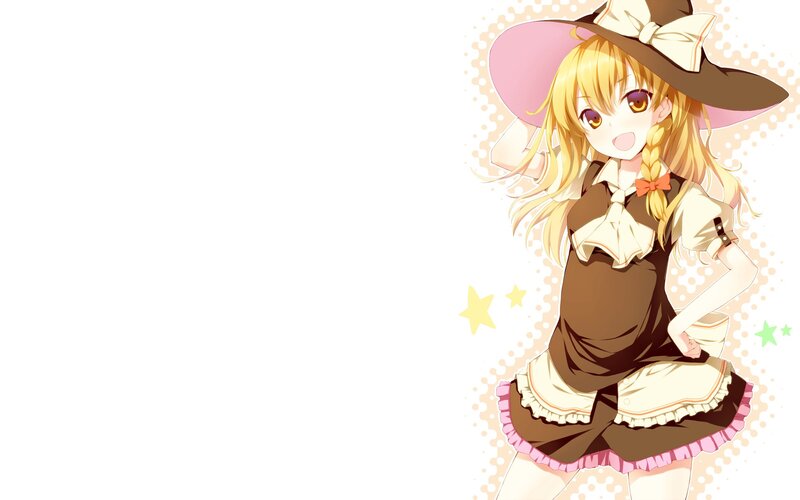 Blonde Anime Girl — Yellow, Cheerful, Hat, Dress