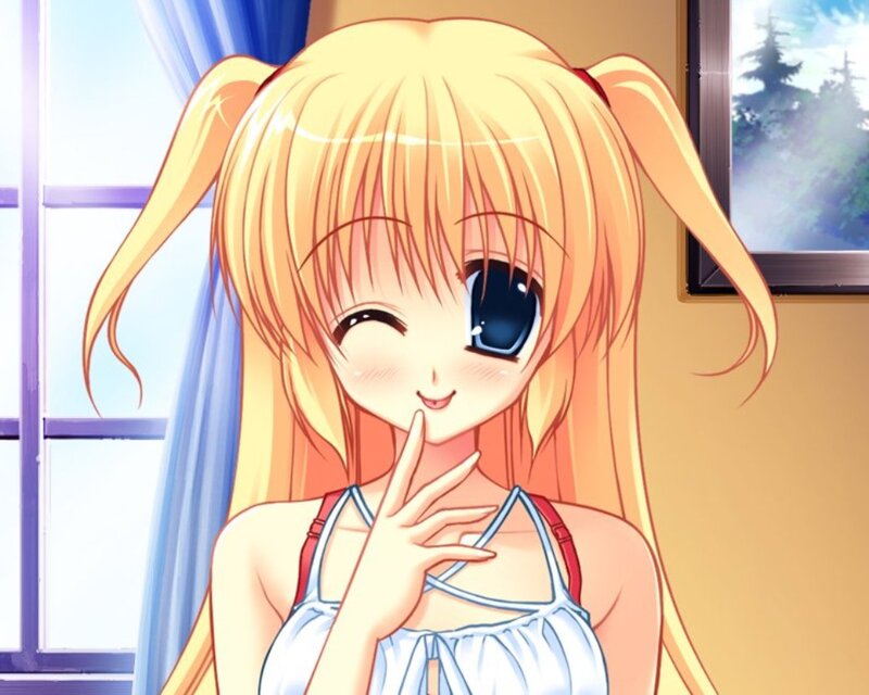 Blonde Anime Girl — Yellow, Cheerful, Morning