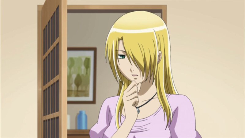 Blonde Anime Girl — Yellow, Contemplative, Door