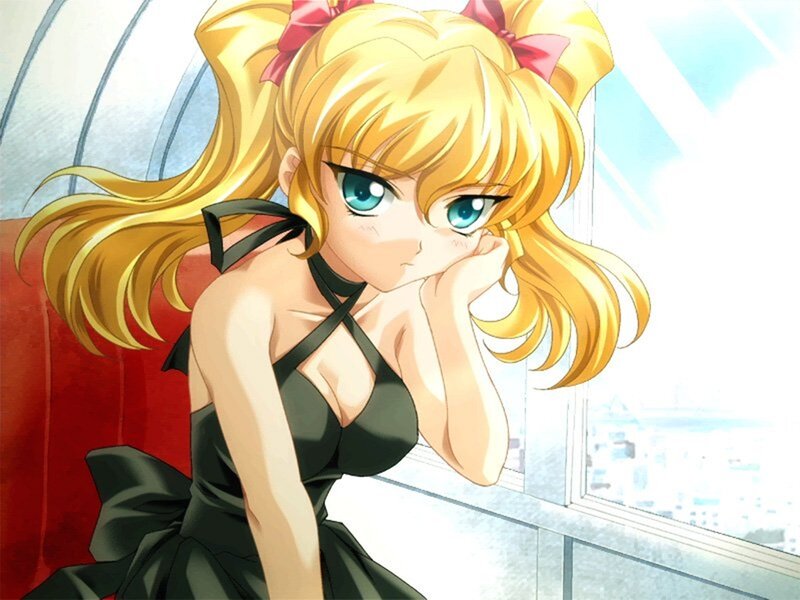 Blonde Anime Girl — Yellow, Contemplative