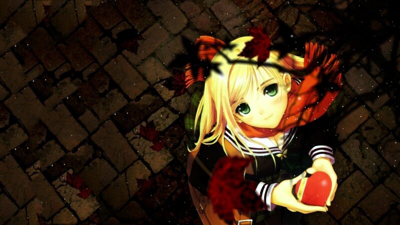 Blonde Anime Girl — Yellow, Dramatic, Autumn