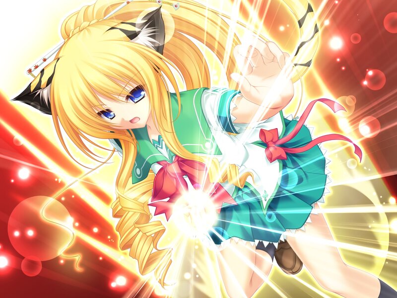 Blonde Anime Girl — Yellow, Dramatic, Cat Ears
