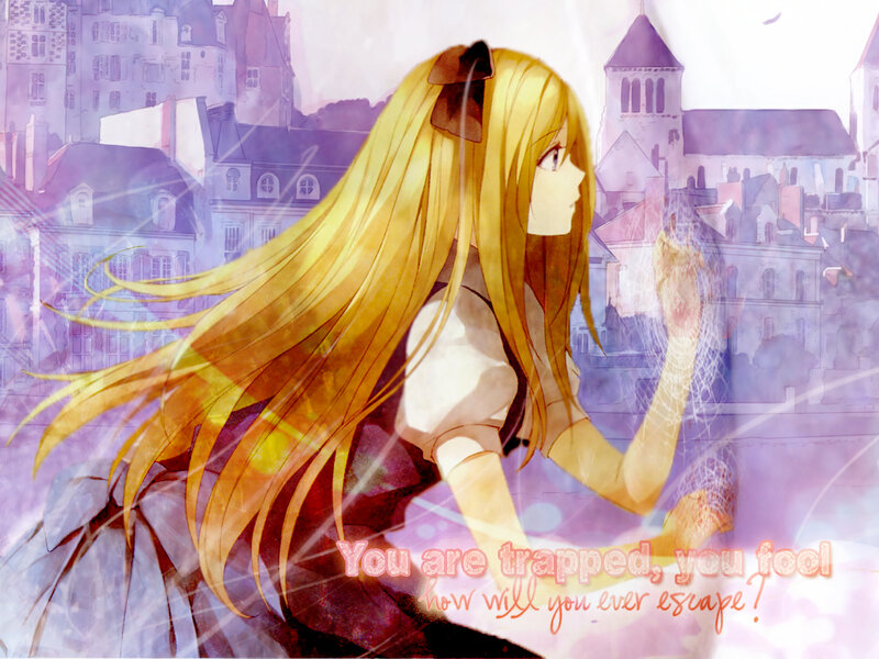 Blonde Anime Girl — Yellow, Dramatic, Cityscape