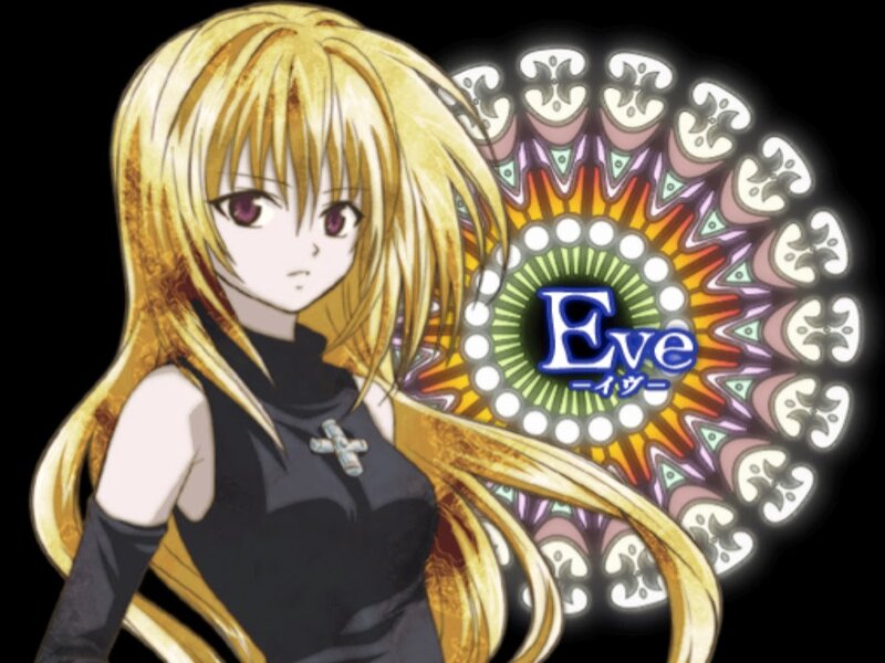 Blonde Anime Girl — Yellow, Dramatic, Cross Necklace