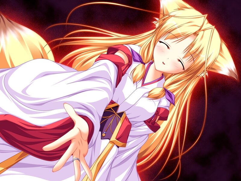 Blonde Anime Girl — Yellow, Dramatic, Fox Ears