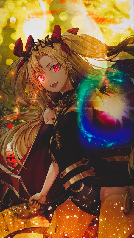 Blonde Anime Girl — Yellow, Dramatic, Magic Sphere