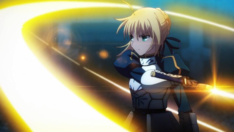 Blonde Anime Girl — Yellow, Dramatic, Night, Sword, Armor