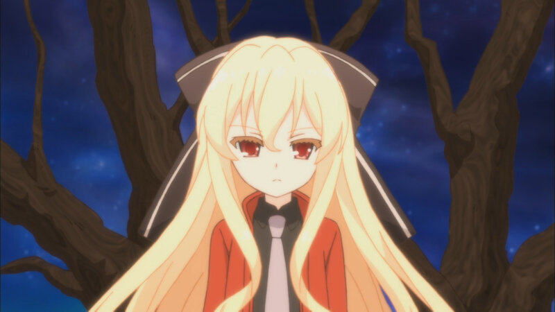 Blonde Anime Girl — Yellow, Dramatic, Night, Tree