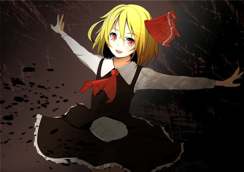 Blonde Anime Girl — Yellow, Dramatic, Red Bow