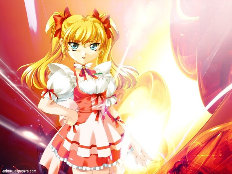 Blonde Anime Girl — Yellow, Dramatic, Red Bows