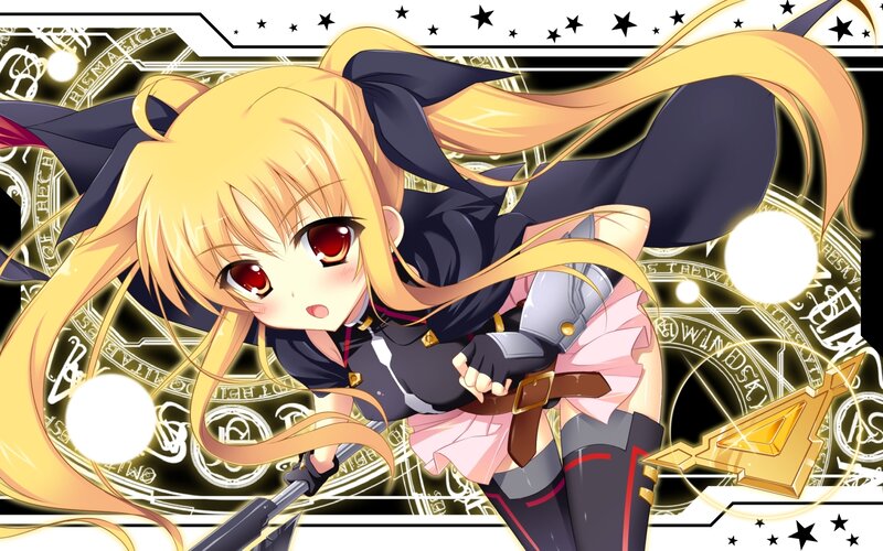 Blonde Anime Girl — Yellow, Dramatic, Red Eyes