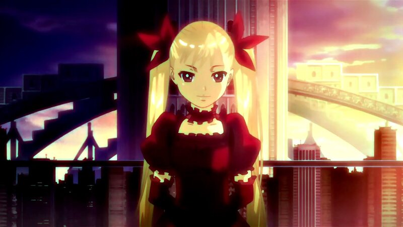 Blonde Anime Girl — Yellow, Dramatic, Sunset, Cityscape