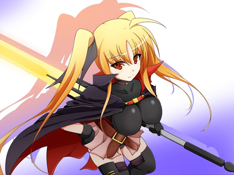 Blonde Anime Girl — Yellow, Dramatic, Sword, Cape