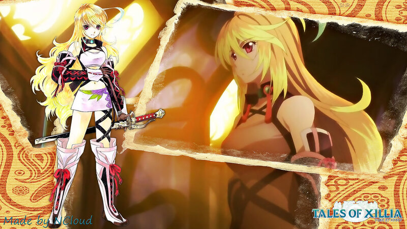 Blonde Anime Girl — Yellow, Dramatic, Sword, Torn Paper
