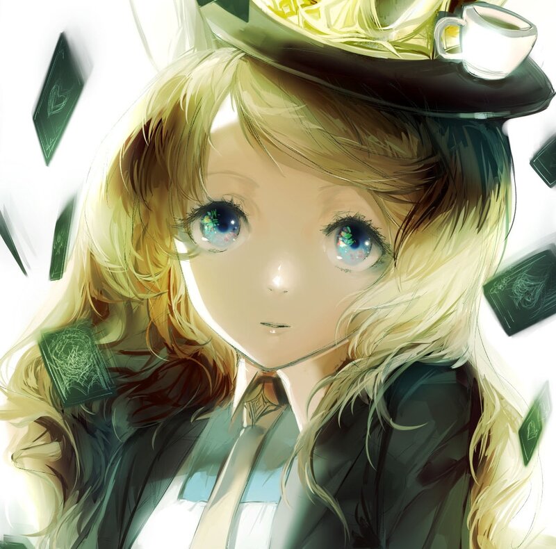 Blonde Anime Girl — Yellow, Dreamy, Digital Art