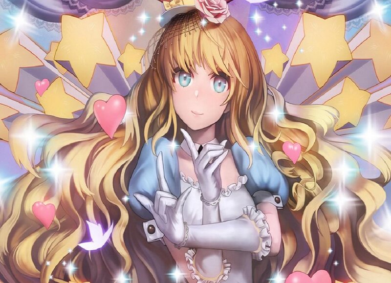 Blonde Anime Girl — Yellow, Dreamy, Hearts