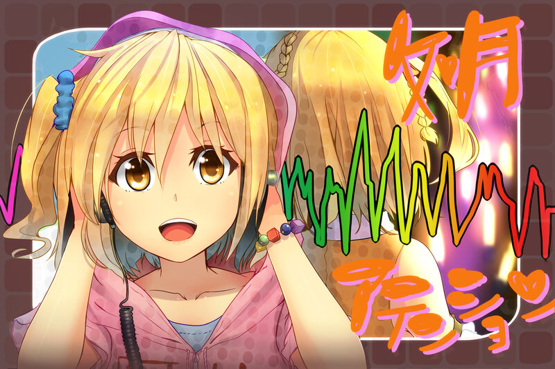 Blonde Anime Girl — Yellow, Energetic, Headphones