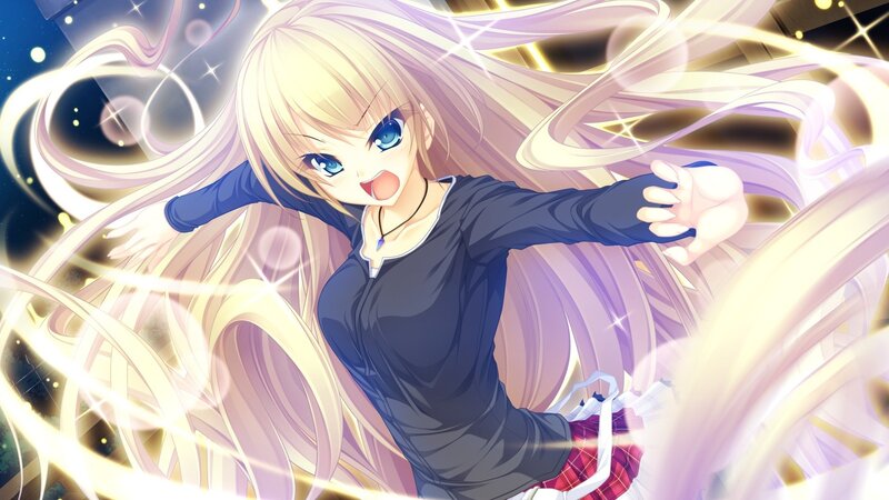 Blonde Anime Girl — Yellow, Energetic, Night